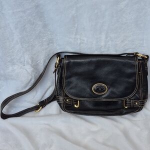 Etienne Aigner Vintage Black Leather Crossbody Purse Bag